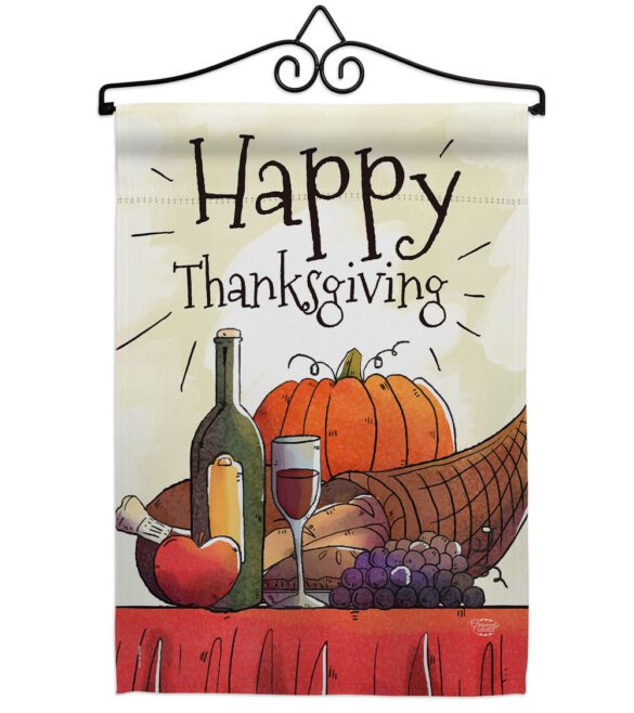 Happy Thanksgiving Feast - Thanksgiving Fall Vertical Impressions Decorative Flags HG192045 Made In USA - Image 7