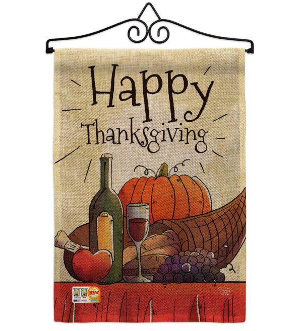 Happy Thanksgiving Feast - Thanksgiving Fall Vertical Impressions Decorative Flags HG192045 Made In USA - Image 10