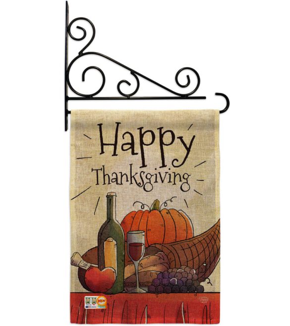 Happy Thanksgiving Feast - Thanksgiving Fall Vertical Impressions Decorative Flags HG192045 Made In USA - Image 12