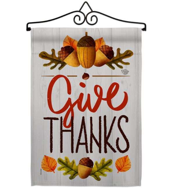 Give Thanks - Thanksgiving Fall Vertical Impressions Decorative Flags HG192137 Made In USA - Image 7