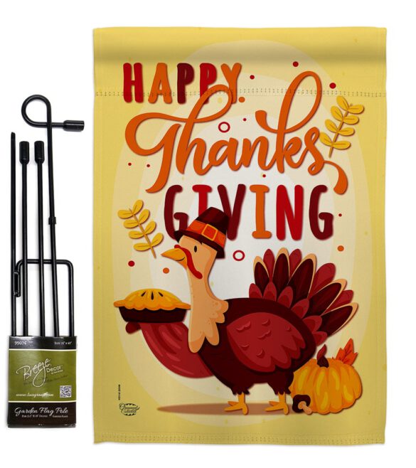 Happy ThanksGiving - Thanksgiving Fall Vertical Impressions Decorative Flags HG192228 Made In USA - Image 4