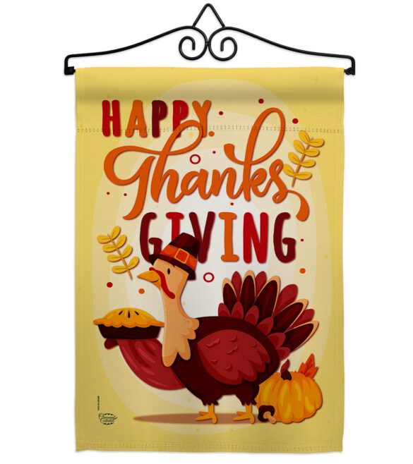 Happy ThanksGiving - Thanksgiving Fall Vertical Impressions Decorative Flags HG192228 Made In USA - Image 7
