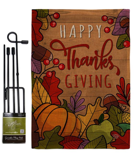 Happy Thanks Giving - Thanksgiving Fall Vertical Impressions Decorative Flags HG192294 Made In USA - Image 12
