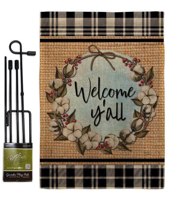 Cotton Y'all - Southern Country & Primitive Vertical Impressions Decorative Flags HG120050 Made In USA - Image 25