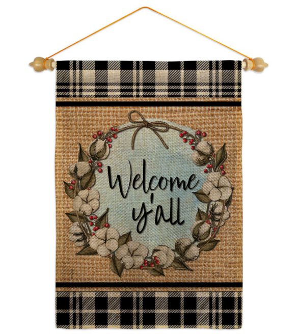 Cotton Y'all - Southern Country & Primitive Vertical Impressions Decorative Flags HG120050 Made In USA - Image 40