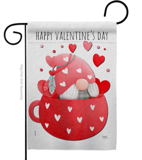 Gnome Love You - Valentines Spring Vertical Impressions Decorative Flags HG120045 Made In USA
