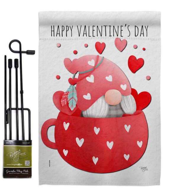 Gnome Love You - Valentines Spring Vertical Impressions Decorative Flags HG120045 Made In USA - Image 4