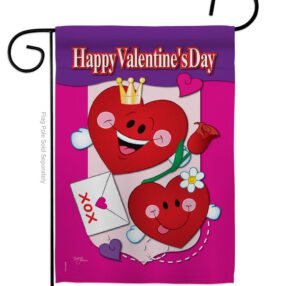 Happy Valentine's Day - Valentines Spring Vertical Impressions Decorative Flags HG101040 Made In USA