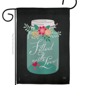 Filled with Love - Valentines Spring Vertical Impressions Decorative Flags HG101051 Made In USA