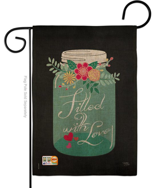 Filled with Love - Valentines Spring Vertical Impressions Decorative Flags HG101051 Made In USA - Image 8