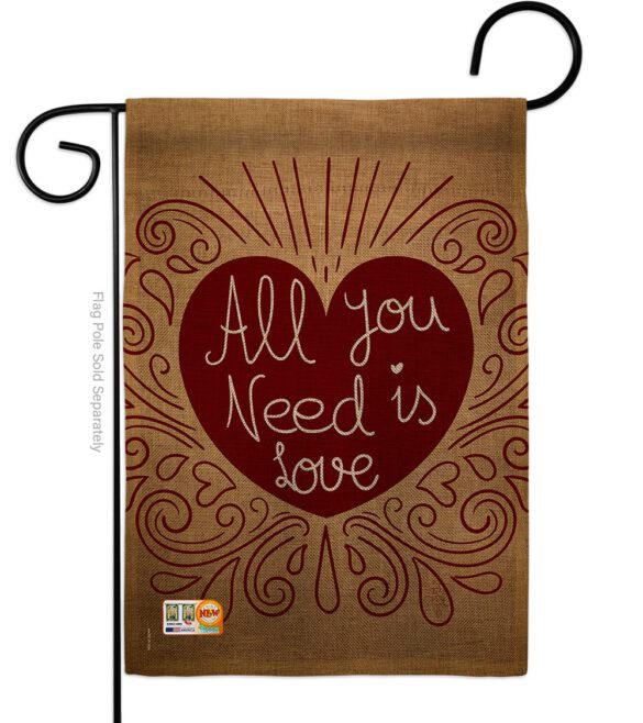 All You Need Is Love - Valentines Spring Vertical Impressions Decorative Flags HG101052 Made In USA - Image 9