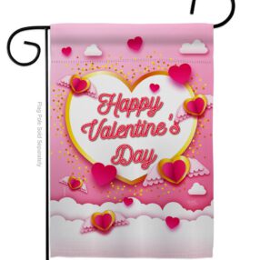 Flying Heart Valentine's - Valentines Spring Vertical Impressions Decorative Flags HG101060 Made In USA
