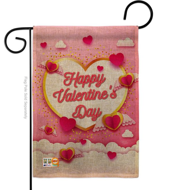 Flying Heart Valentine's - Valentines Spring Vertical Impressions Decorative Flags HG101060 Made In USA - Image 8