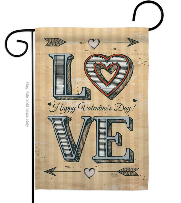 Classic Love - Valentines Spring Vertical Impressions Decorative Flags HG101061 Made In USA