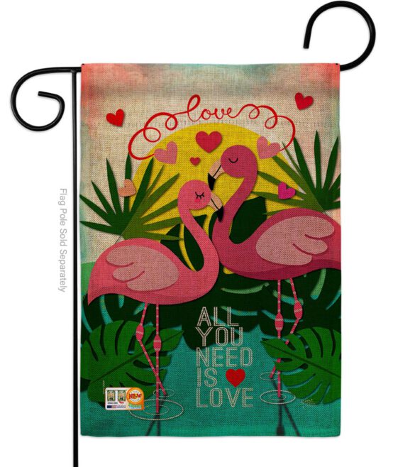 Flamingo Lover - Valentines Spring Vertical Impressions Decorative Flags HG101063 Made In USA - Image 8