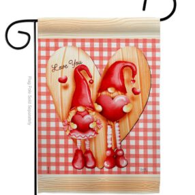 Gnome Love - Valentines Spring Vertical Impressions Decorative Flags HG101068 Made In USA
