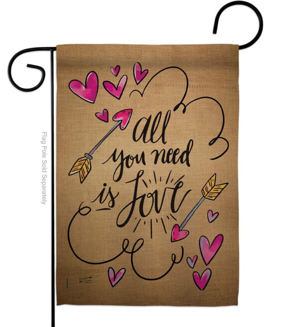 All You Need is Love - Valentines Spring Vertical Impressions Decorative Flags HG137051 Made In USA - Image 2
