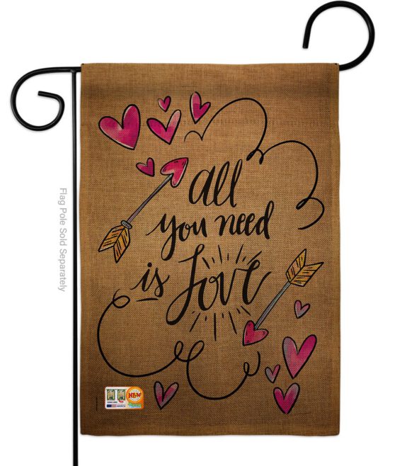All You Need is Love - Valentines Spring Vertical Impressions Decorative Flags HG137051 Made In USA - Image 9