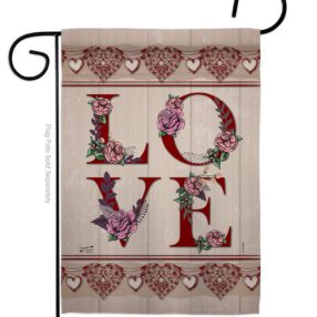 Classic Valentine Love - Valentines Spring Vertical Impressions Decorative Flags HG137144 Made In USA
