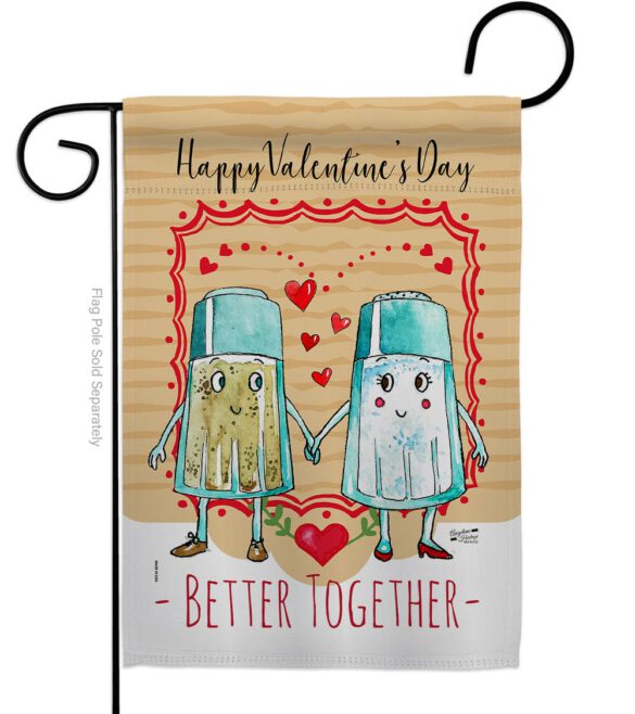 Better Together - Valentines Spring Vertical Impressions Decorative Flags HG137146 Made In USA