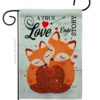Foxes Love - Valentines Spring Vertical Impressions Decorative Flags HG137390 Made In USA