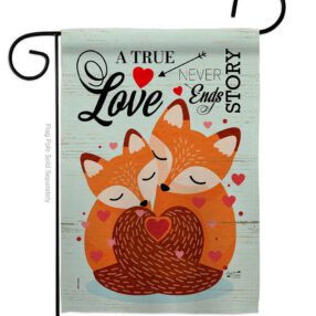 Foxes Love - Valentines Spring Vertical Impressions Decorative Flags HG137390 Made In USA