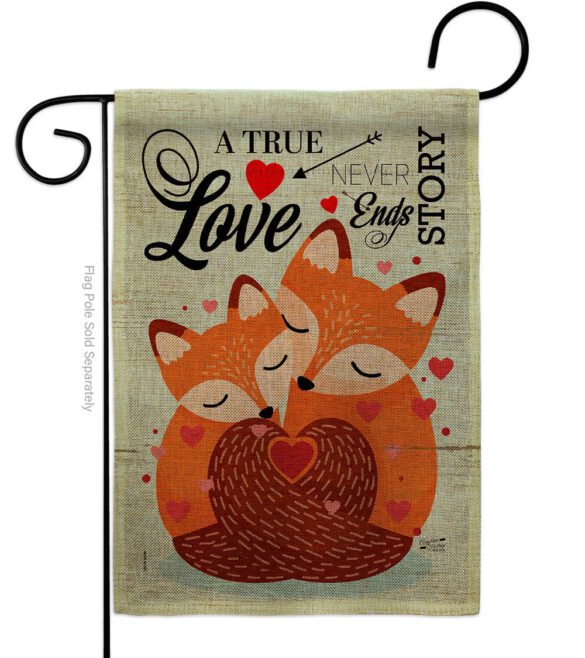 Foxes Love - Valentines Spring Vertical Impressions Decorative Flags HG137390 Made In USA - Image 11