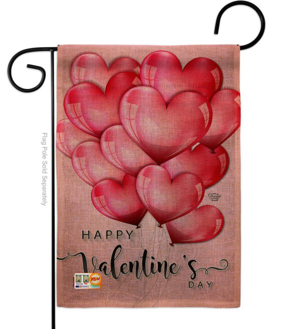 Happy Love Balloons - Valentines Spring Vertical Impressions Decorative Flags HG192150 Made In USA - Image 8