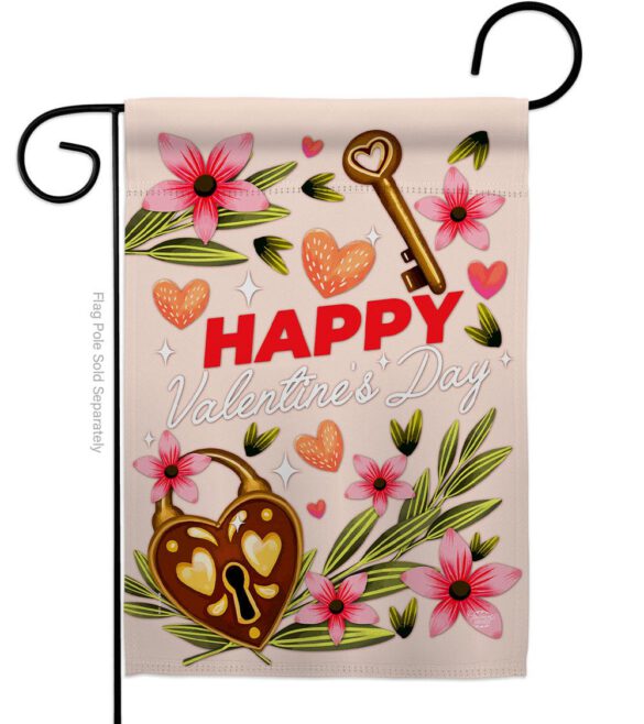 Heart & Luck - Valentines Spring Vertical Impressions Decorative Flags HG192395 Made In USA