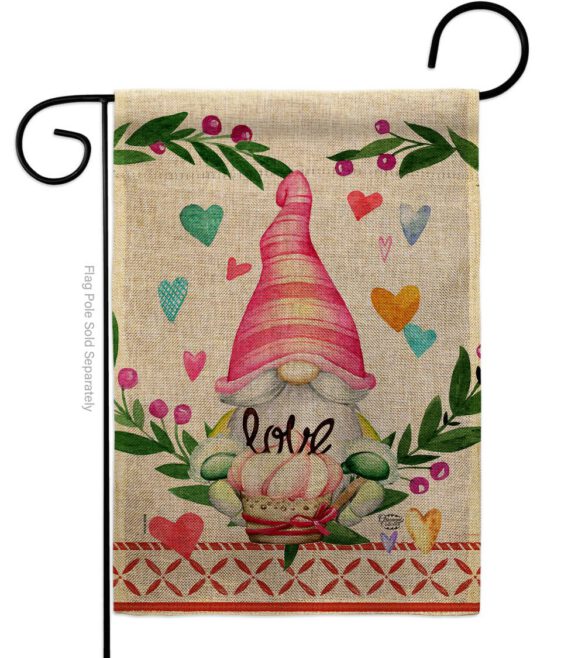 Gnome Give Love - Valentines Spring Vertical Impressions Decorative Flags HG192407 Made In USA - Image 11