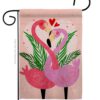 Flamingo Love - Valentines Spring Vertical Impressions Decorative Flags HG192540 Made In USA