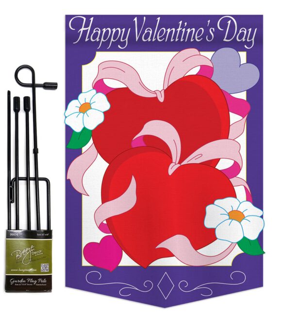 Hearts - Valentines Spring Vertical Applique Decorative Flags HG101041 - Image 4