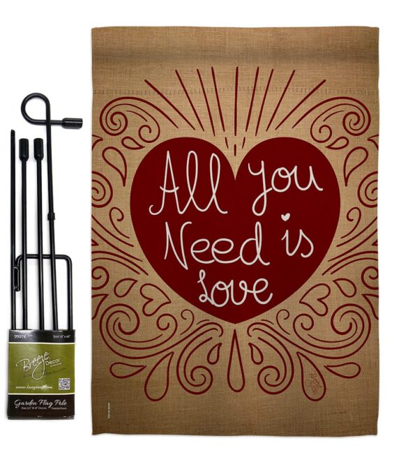 All You Need Is Love - Valentines Spring Vertical Impressions Decorative Flags HG101052 Made In USA - Image 5