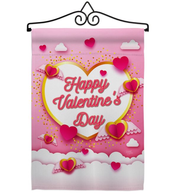 Flying Heart Valentine's - Valentines Spring Vertical Impressions Decorative Flags HG101060 Made In USA - Image 7