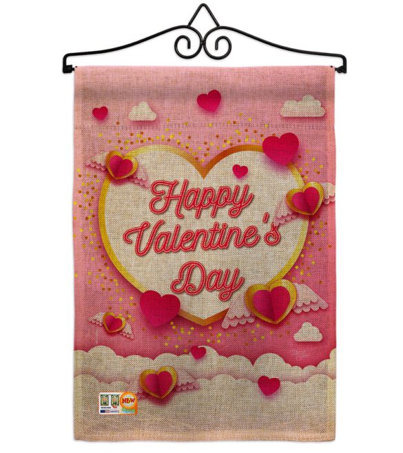 Flying Heart Valentine's - Valentines Spring Vertical Impressions Decorative Flags HG101060 Made In USA - Image 10