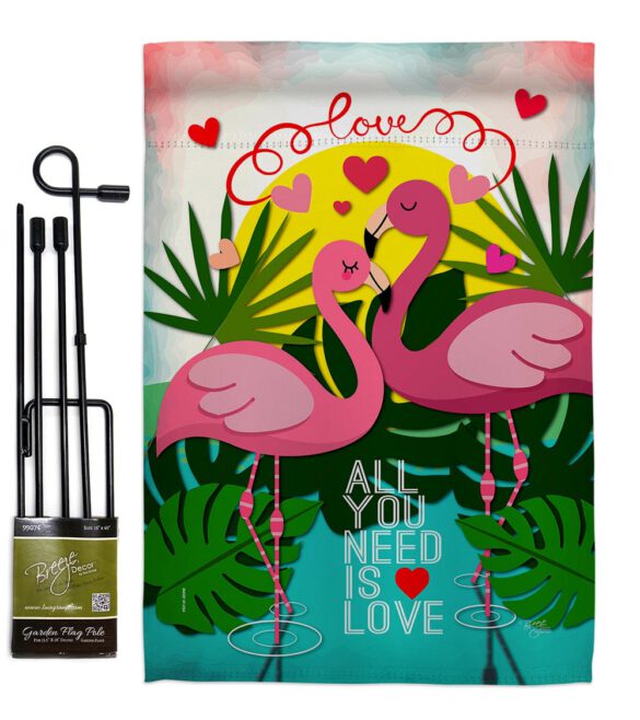 Flamingo Lover - Valentines Spring Vertical Impressions Decorative Flags HG101063 Made In USA - Image 4