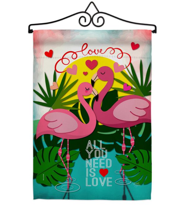 Flamingo Lover - Valentines Spring Vertical Impressions Decorative Flags HG101063 Made In USA - Image 7