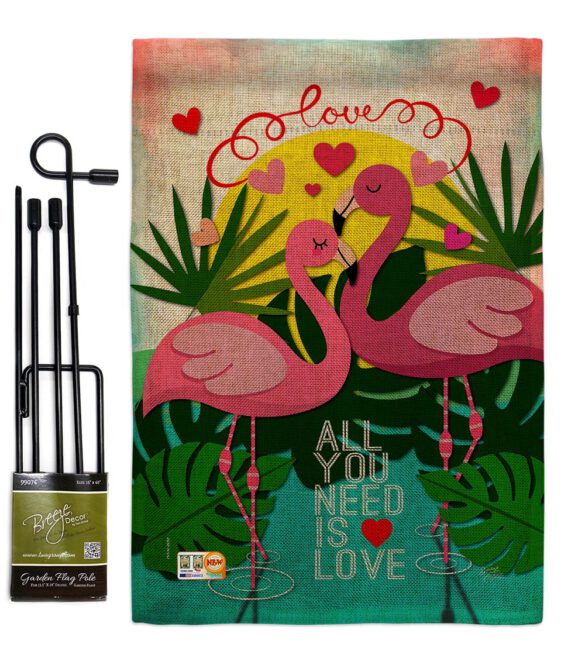 Flamingo Lover - Valentines Spring Vertical Impressions Decorative Flags HG101063 Made In USA - Image 9