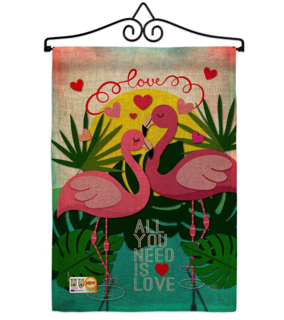 Flamingo Lover - Valentines Spring Vertical Impressions Decorative Flags HG101063 Made In USA - Image 10