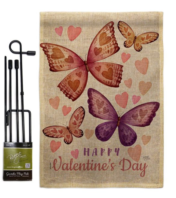 Butterflies Loves - Valentines Spring Vertical Impressions Decorative Flags HG101067 Made In USA - Image 14