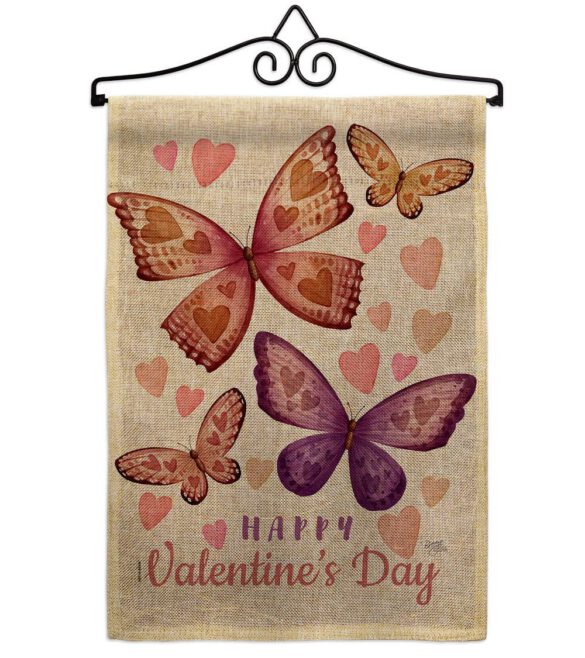 Butterflies Loves - Valentines Spring Vertical Impressions Decorative Flags HG101067 Made In USA - Image 17