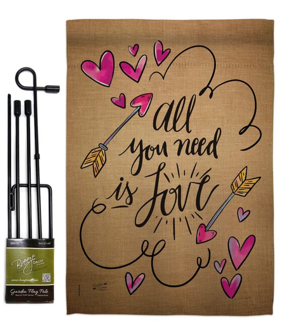 All You Need is Love - Valentines Spring Vertical Impressions Decorative Flags HG137051 Made In USA - Image 5