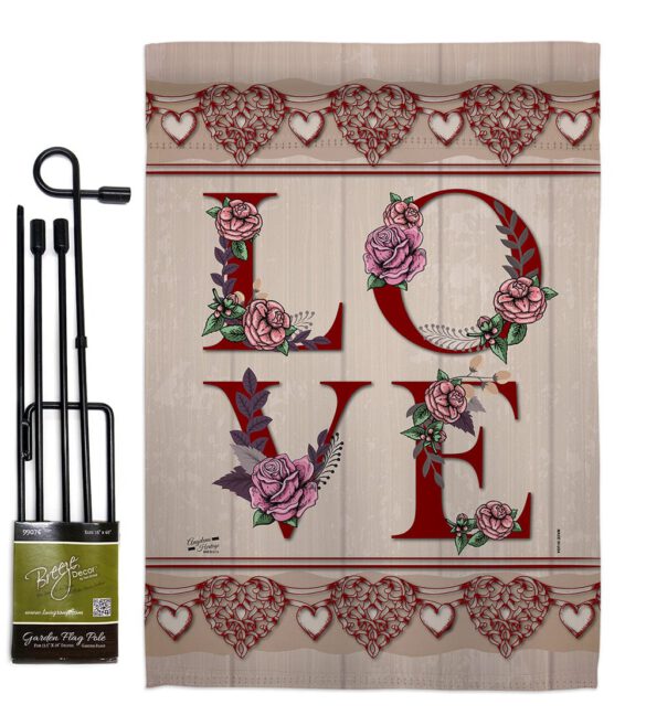 Classic Valentine Love - Valentines Spring Vertical Impressions Decorative Flags HG137144 Made In USA - Image 4