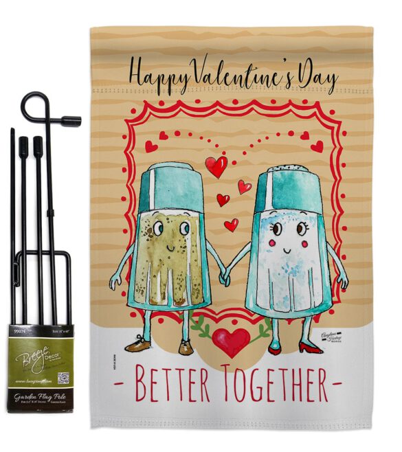 Better Together - Valentines Spring Vertical Impressions Decorative Flags HG137146 Made In USA - Image 4