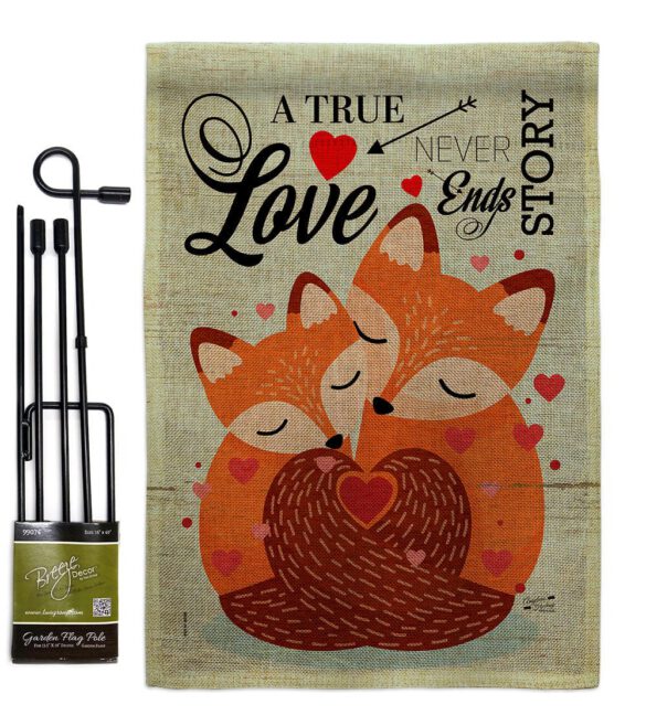 Foxes Love - Valentines Spring Vertical Impressions Decorative Flags HG137390 Made In USA - Image 14