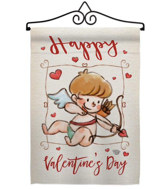 Happy Valentine's Day Cupid - Valentines Spring Vertical Impressions Decorative Flags HG191109 Made In USA - Image 7