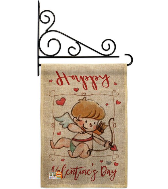 Happy Valentine's Day Cupid - Valentines Spring Vertical Impressions Decorative Flags HG191109 Made In USA - Image 12