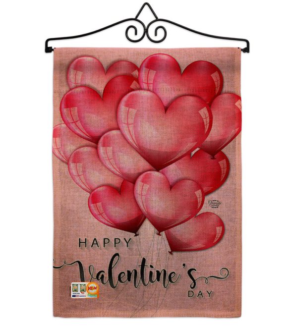 Happy Love Balloons - Valentines Spring Vertical Impressions Decorative Flags HG192150 Made In USA - Image 10