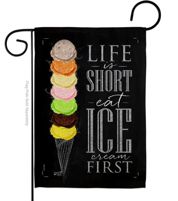 Eat Ice Cream First - Vegetable Food Vertical Impressions Decorative Flags HG137279 Made In USA
