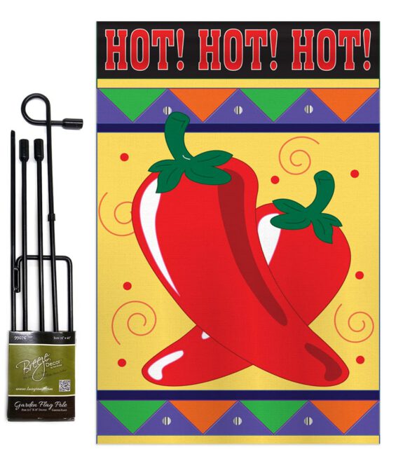 Chili Hot - Vegetable Food Vertical Applique Decorative Flags HG117020 - Image 4